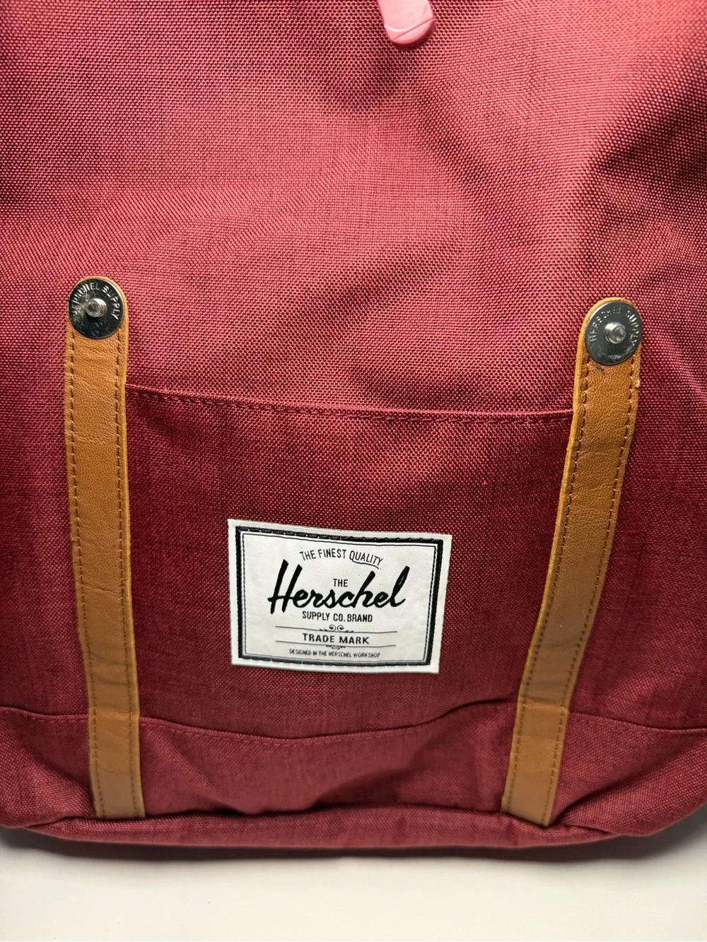 Herschel Supply Company Burgundy Backpack with Tan Straps